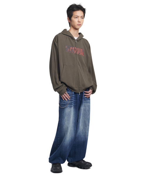 NOMANUAL(NOMANUAL)の「NM WAFFLE HOODED ZIP-UP - CHARCOAL(パーカー・レディース・その他・SMALL/MEDIUM/LARGE/X-LARGE)」の3枚目の写真