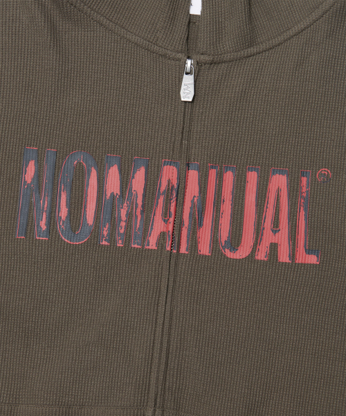 NOMANUAL(NOMANUAL)の「NM WAFFLE HOODED ZIP-UP - CHARCOAL(パーカー・レディース・その他・SMALL/MEDIUM/LARGE/X-LARGE)」の5枚目の写真