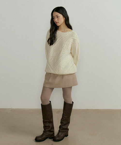 LINGSEOUL（リングソウル）の「fishermans knot knit-ivory（ニット/セーター・レディース・アイボリー・FREE）」の2枚目の写真