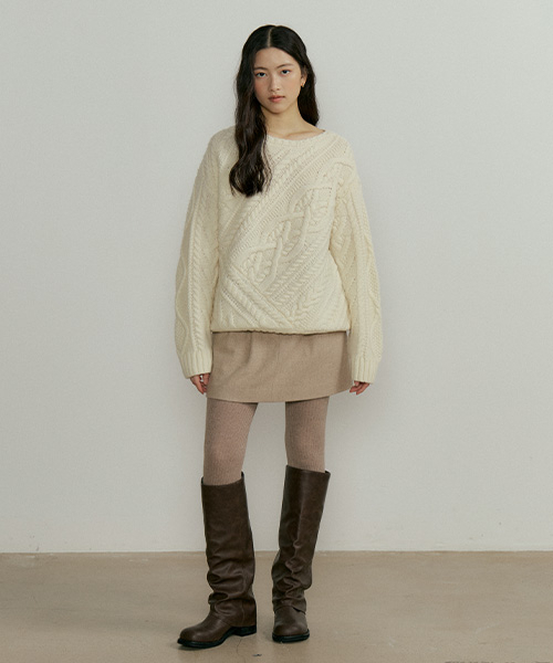 LINGSEOUL（リングソウル）の「fishermans knot knit-ivory（ニット/セーター・レディース・アイボリー・FREE）」の3枚目の写真