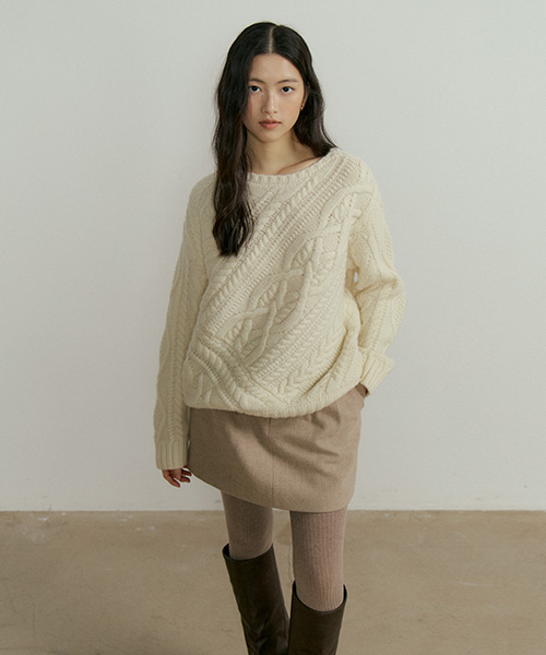 LINGSEOUL（リングソウル）の「fishermans knot knit-ivory（ニット/セーター・レディース・アイボリー・FREE）」の4枚目の写真