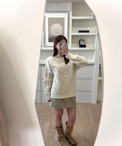 LINGSEOUL（リングソウル）の「fishermans knot knit-ivory（ニット/セーター・レディース・アイボリー・FREE）」の5枚目の写真