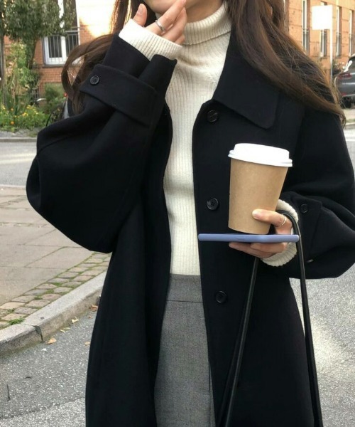AMELY(エミリー)の「ステンカラーコート(ステンカラーコート・レディース・ブラック/ブラウン/カーキブラウン/ネイビー/チャコール・フリー)」の6枚目の写真