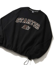 STARTER BLACK LABEL（スターターブラックレーベル）の「【STARTER /スターター】裏起毛 ツイルフリンジワッペン 裾ドロスト クルーネック スウェット（スウェット・レディース）」