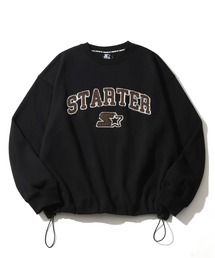 STARTER BLACK LABEL（スターターブラックレーベル）の「【STARTER /スターター】裏起毛 ツイルフリンジワッペン 裾ドロスト クルーネック スウェット（スウェット）」