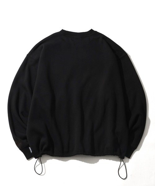 STARTER BLACK LABEL（スターターブラックレーベル）の「【STARTER /スターター】裏起毛 ツイルフリンジワッペン 裾ドロスト クルーネック スウェット（スウェット・メンズ・ブラウン/カモフラージュ/ホワイト系/ブラック・M/L/XL）」の7枚目の写真