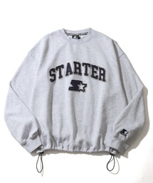 STARTER BLACK LABEL（スターターブラックレーベル）の「【STARTER /スターター】裏起毛 ツイルフリンジワッペン 裾ドロスト クルーネック スウェット（スウェット）」