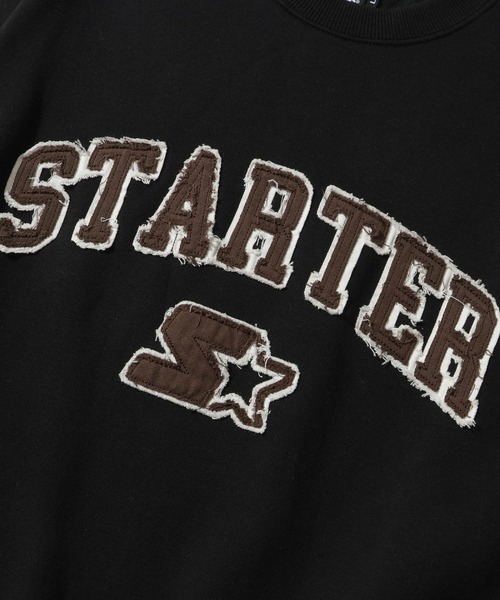 STARTER BLACK LABEL（スターターブラックレーベル）の「【STARTER /スターター】裏起毛 ツイルフリンジワッペン 裾ドロスト クルーネック スウェット（スウェット・メンズ・ブラウン/カモフラージュ/ホワイト系/ブラック・M/L/XL）」の11枚目の写真