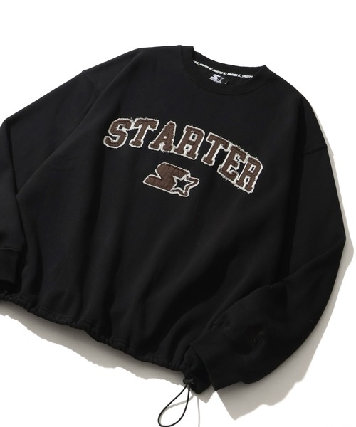 STARTER BLACK LABEL（スターターブラックレーベル）の「【STARTER /スターター】裏起毛 ツイルフリンジワッペン 裾ドロスト クルーネック スウェット（スウェット・メンズ・ブラウン/カモフラージュ/ホワイト系/ブラック・M/L/XL）」の18枚目の写真