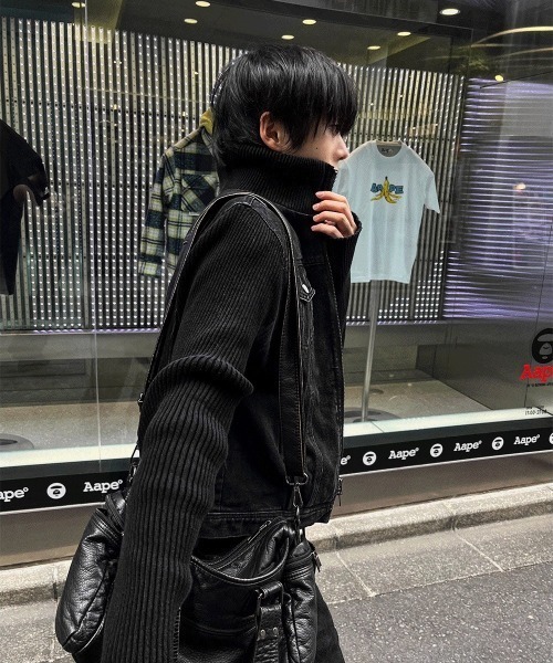 COSYHARU（コシハル）の「ブラックデニム+ニットコンビジャケット（ブルゾン・メンズ・ブラック・LARGE/MEDIUM）」の7枚目の写真