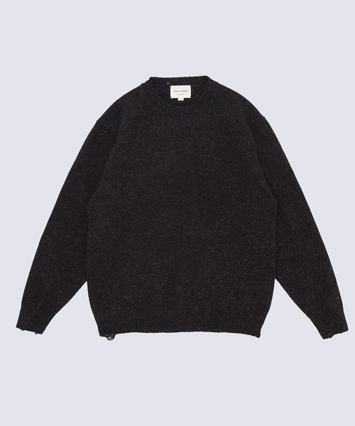 STILL BY HAND(スティルバイハンド)の「【STILL BY HAND】Punched shetland sweater(スウェット・メンズ・ダークグレー/カーキ・46/48)」の12枚目の写真