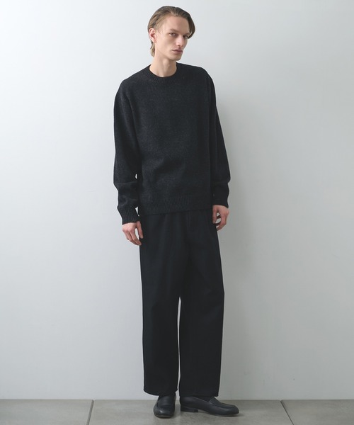 STILL BY HAND(スティルバイハンド)の「【STILL BY HAND】Punched shetland sweater(スウェット・メンズ・ダークグレー/カーキ・46/48)」の6枚目の写真
