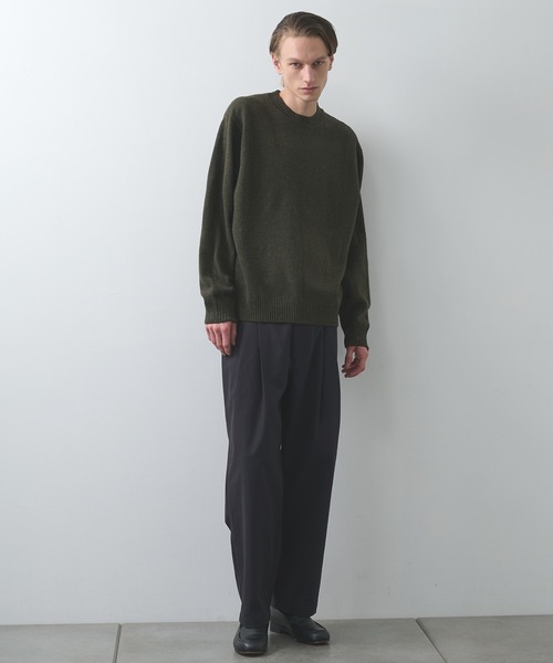 STILL BY HAND(スティルバイハンド)の「【STILL BY HAND】Punched shetland sweater(スウェット・メンズ・ダークグレー/カーキ・46/48)」の9枚目の写真