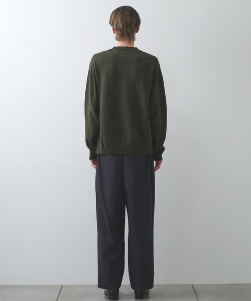 STILL BY HAND(スティルバイハンド)の「【STILL BY HAND】Punched shetland sweater(スウェット・メンズ・ダークグレー/カーキ・46/48)」の11枚目の写真
