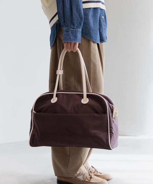 BAYFLOW(ベイフロー)の「パイピングBIGボストン(ボストンバッグ・レディース・ブラック/ブラウン・FREE)」の12枚目の写真