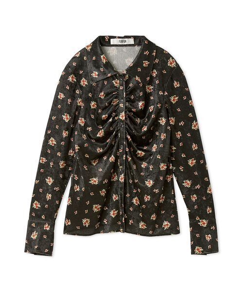 FURFUR（ファーファー）の「ソフトタッチオリジナルフローラルシャツ（シャツ/ブラウス・レディース・ピンク/アイボリー/ブラック・F）」の2枚目の写真