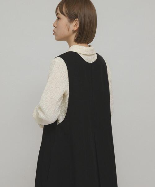 KBF（ケイビーエフ）の「ポコポコジャガードシャツ（シャツ/ブラウス・レディース・アイボリー/ブラック/ピンク・ONE）」の5枚目の写真