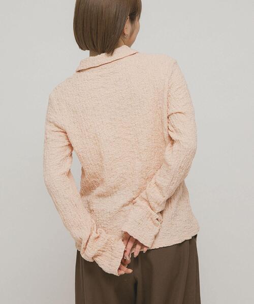 KBF（ケイビーエフ）の「ポコポコジャガードシャツ（シャツ/ブラウス・レディース・アイボリー/ブラック/ピンク・ONE）」の12枚目の写真