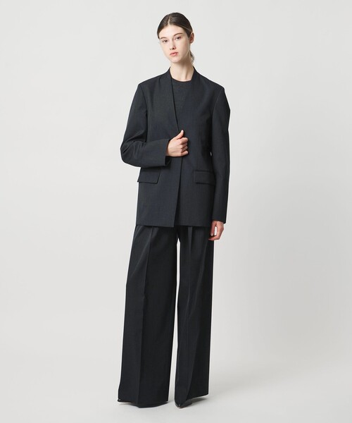 LOEFF(ロエフ)の「<LOEFF>ギャバジン ノーカラー ジャケット(ノーカラージャケット・レディース・ナチュラル/ダークグレー・2/1/0)」の10枚目の写真