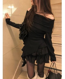 オフショル オフショルダー」に該当するトップス（ブラック/黒色系