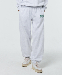 PAPERBOY（ペーパーボーイ）の「ベーシックニューヨークワイドジョガーパンツ-ホワイトメランジ（スウェットパンツ）」