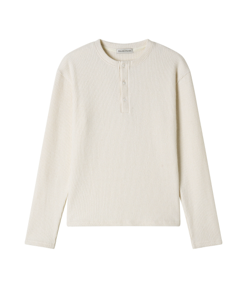 ROLLINGSTUDIOS(ローリングスタジオ)の「WOOL HENLEY LONG SLEEVE WHITE(Tシャツ/カットソー・メンズ・その他・SMALL/MEDIUM/LARGE)」の1枚目の写真