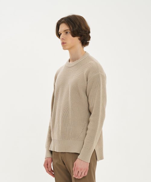 BLOND9(ブロンドナイン)の「アンバランスウールクルーネックプルオーバー_サンド(ニット/セーター・メンズ・その他・LARGE/MEDIUM/X-LARGE)」の2枚目の写真