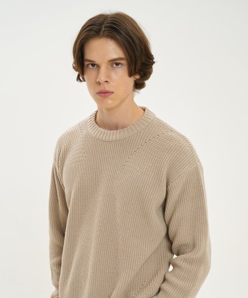 BLOND9(ブロンドナイン)の「アンバランスウールクルーネックプルオーバー_サンド(ニット/セーター・メンズ・その他・LARGE/MEDIUM/X-LARGE)」の5枚目の写真