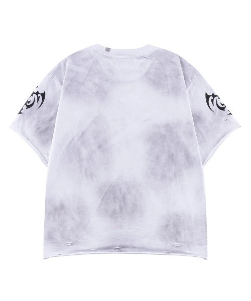 SUPPLIER（サプライヤー）の「A'GEM/9 × .kom 『SUPPLIER/サプライヤー』 Distressed Pierced Tee V2/ディストレスト ピアス T シャツ（Tシャツ/カットソー・メンズ・ホワイト/ブラック・M/S）」の3枚目の写真