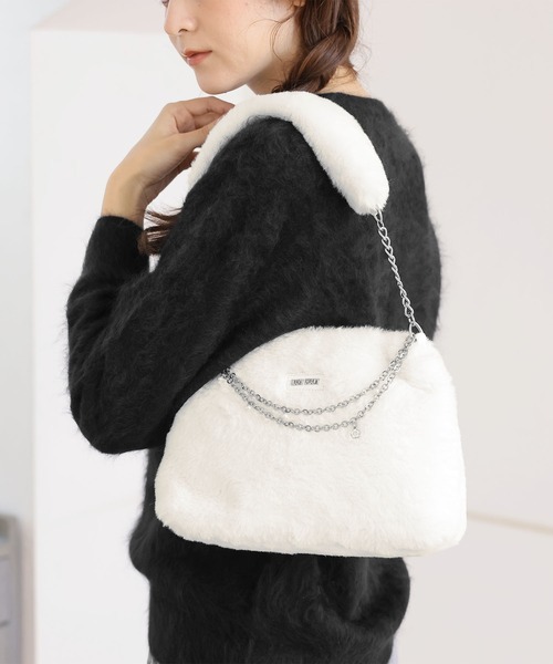 【未使用級】マリークワント 2way ファーショルダーバッグ セール】Wチェーンファー 2WAYショルダー（ショルダーバッグ）｜MARY