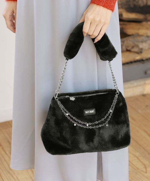 MARY QUANT（マリークワント）の「Wチェーンファー 2WAYショルダー（ショルダーバッグ・レディース・ブラック/ホワイト/ブルー・FREE）」の16枚目の写真