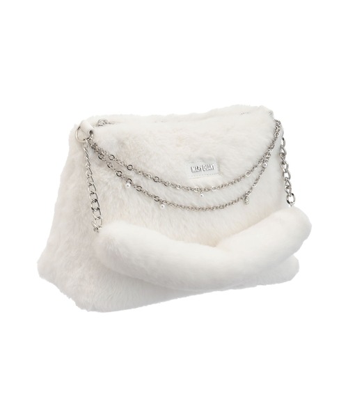 MARY QUANT（マリークワント）の「Wチェーンファー 2WAYショルダー（ショルダーバッグ・レディース・ブラック/ホワイト/ブルー・FREE）」の19枚目の写真