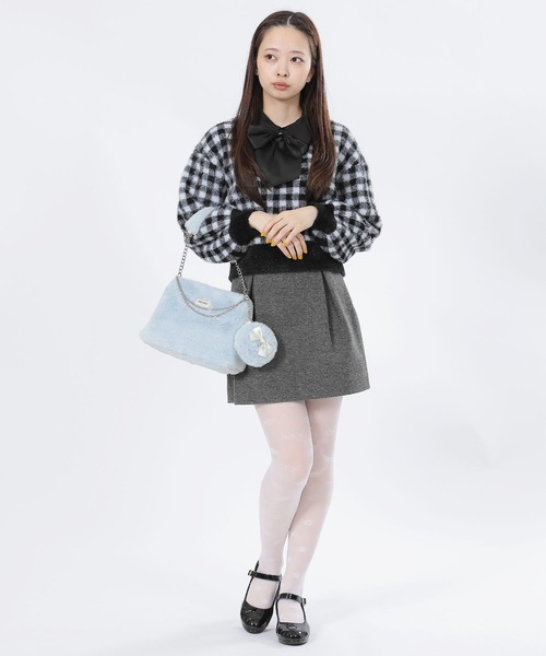 MARY QUANT（マリークワント）の「Wチェーンファー 2WAYショルダー（ショルダーバッグ・レディース・ブラック/ホワイト/ブルー・FREE）」の5枚目の写真