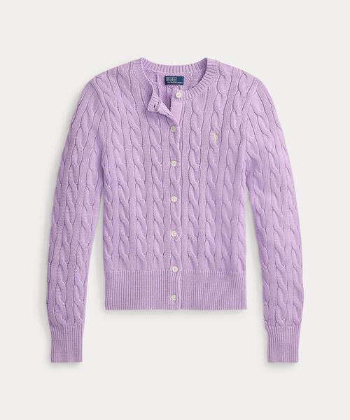 POLO RALPH LAUREN（ポロ ラルフ ローレン）の「ケーブルニット コットン クルーネック カーディガン（カーディガン/ボレロ・レディース・パープル・S/M/L/XS）」の7枚目の写真