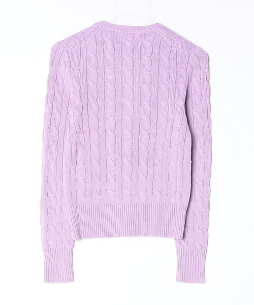 POLO RALPH LAUREN（ポロ ラルフ ローレン）の「ケーブルニット コットン クルーネック カーディガン（カーディガン/ボレロ・レディース・パープル・S/M/L/XS）」の2枚目の写真