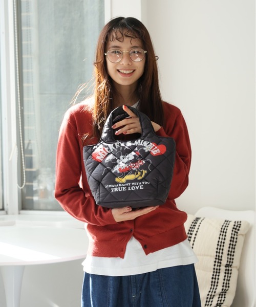 Disney(ディズニー)の「Disney 中綿ミニキルティングトート(トートバッグ・レディース・ドット/ブラック系その他/ブラック/ブラック系その他2/その他・FREE)」の3枚目の写真