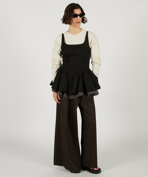 PRANK PROJECT（プランクプロジェクト）の「【2026Spring Pre-Order】ラスティックペプラムトップ / Rustic Peplum Tops（その他トップス・レディース・ブラック/アイボリー・FREE）」の4枚目の写真