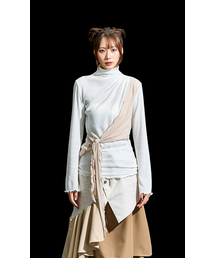 RECULER（ルキュレ）の「Cowl string coloration  draped T-shirt Ivory（ニット/セーター）」
