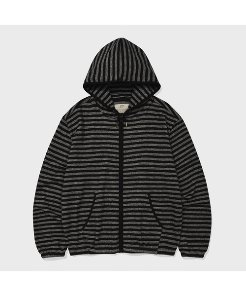 KANEITEI(カネイテイ)の「SOFT EDGE STRIPE HOOD ZIP-UP (GRAY)(パーカー・レディース・グレー・SMALL/MEDIUM/LARGE)」の1枚目の写真