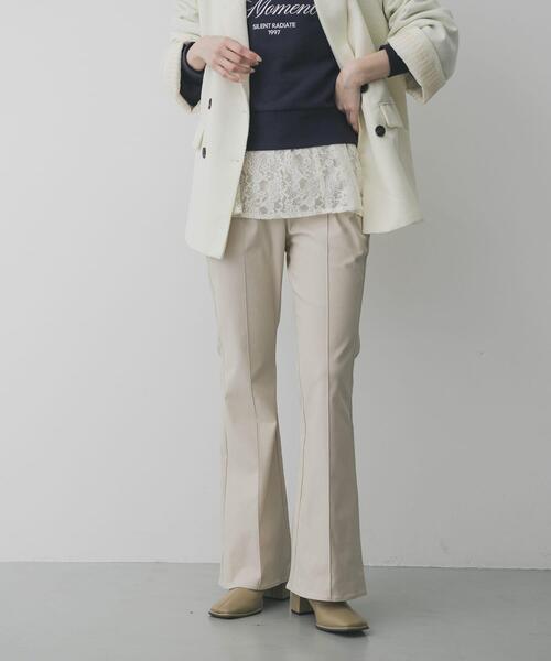 SENSE OF PLACE by URBAN RESEARCH（センスオブプレイスバイアーバンリサーチ）の「ストレッチフレアパンツ（その他パンツ・レディース・ライトベージュ/ブラック/ベージュ・SMALL/MEDIUM）」の5枚目の写真