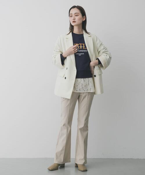 SENSE OF PLACE by URBAN RESEARCH（センスオブプレイスバイアーバンリサーチ）の「ストレッチフレアパンツ（その他パンツ・レディース・ライトベージュ/ブラック/ベージュ・SMALL/MEDIUM）」の6枚目の写真