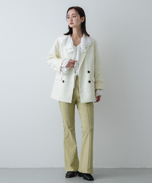 SENSE OF PLACE by URBAN RESEARCH（センスオブプレイスバイアーバンリサーチ）の「ストレッチフレアパンツ（その他パンツ・レディース・ライトベージュ/ブラック/ベージュ・SMALL/MEDIUM）」の19枚目の写真