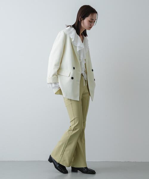 SENSE OF PLACE by URBAN RESEARCH（センスオブプレイスバイアーバンリサーチ）の「ストレッチフレアパンツ（その他パンツ・レディース・ライトベージュ/ブラック/ベージュ・SMALL/MEDIUM）」の21枚目の写真