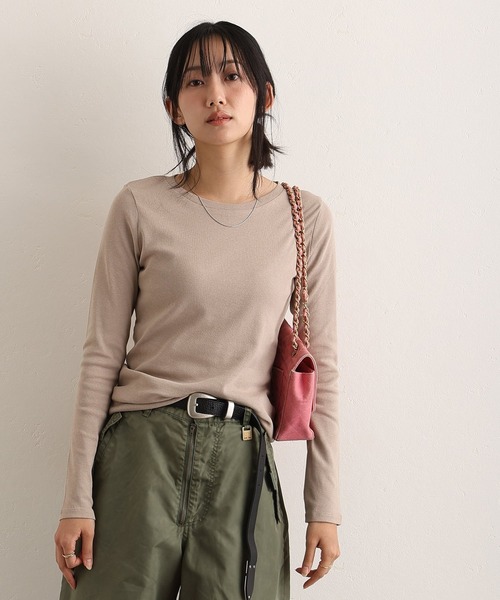 ElegChic(エレグシック)の「ロング スリーブコンパクトTシャツ(Tシャツ/カットソー・レディース・グレー/ブラック/グレー系1/ベージュ/オフホワイト・M/4L/XXL/XL/L)」の15枚目の写真