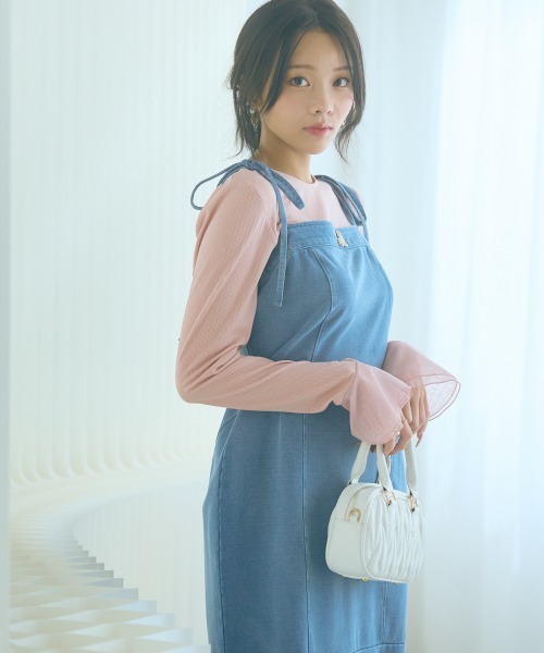 marun（マルン）の「＜大きいサイズ＞カットデニムキャミワンピース marun（ワンピース・レディース・ライトブルー/ブルー・L/5L/4L/3L/LL）」の17枚目の写真