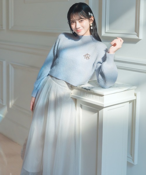 WILLSELECTION（ウィルセレクション）の「【Lame KNIT TULLE Series】ラメチュールボリュームスカート（スカート・レディース・ピンク/オフホワイト/ブラック・FREE）」の4枚目の写真