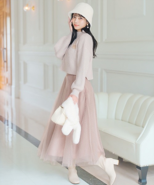 WILLSELECTION（ウィルセレクション）の「【Lame KNIT TULLE Series】ラメチュールボリュームスカート（スカート・レディース・ピンク/オフホワイト/ブラック・FREE）」の18枚目の写真