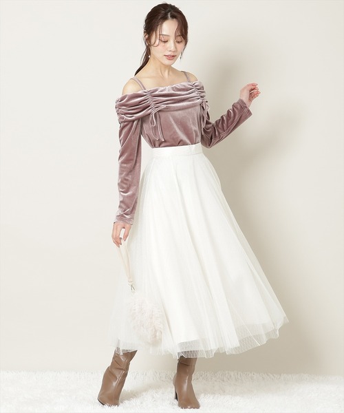 WILLSELECTION（ウィルセレクション）の「【Lame KNIT TULLE Series】ラメチュールボリュームスカート（スカート・レディース・ピンク/オフホワイト/ブラック・FREE）」の8枚目の写真
