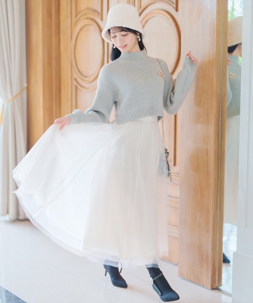 WILLSELECTION（ウィルセレクション）の「【Lame KNIT TULLE Series】ラメチュールボリュームスカート（スカート・レディース・ピンク/オフホワイト/ブラック・FREE）」の16枚目の写真