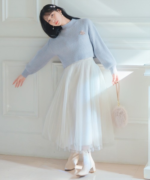 WILLSELECTION（ウィルセレクション）の「【Lame KNIT TULLE Series】ラメチュールボリュームスカート（スカート・レディース・ピンク/オフホワイト/ブラック・FREE）」の17枚目の写真
